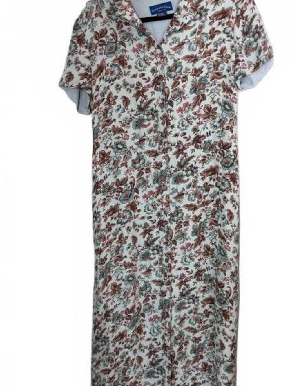 Charter Club 100% Silk Prairie Maxi Dress Tie Back Size 12